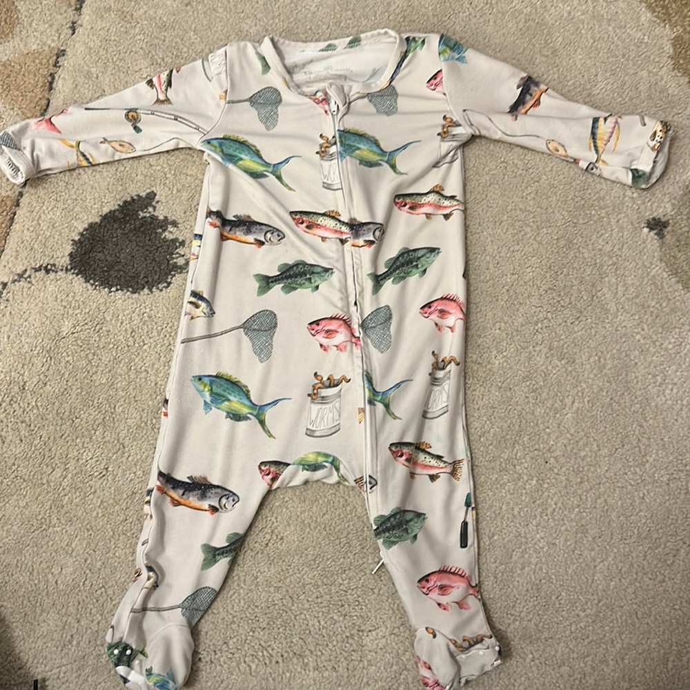 Caden Lane Newborn fishing footie